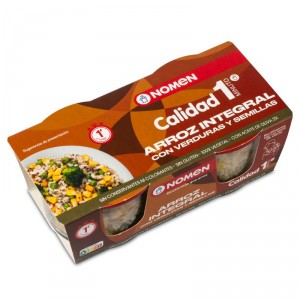 ARROZ NOMEN VASITOS VIDRIO INTEGRAL+VERDURAS PACK 2 X 140GR.