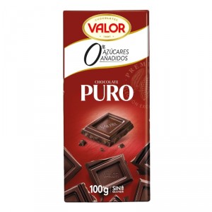 CHOCOLATE VALOR PURO SIN AZUCAR 100 GRS