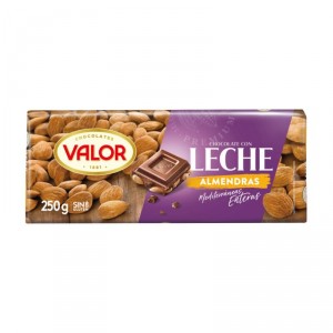 CHOCOLATE VALOR LECHE ALMENDRAS 250 GRS