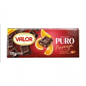 CHOCOLATE VALOR PURO NARANJA Y ALMENDRA CARAMELIZADA 170 GR