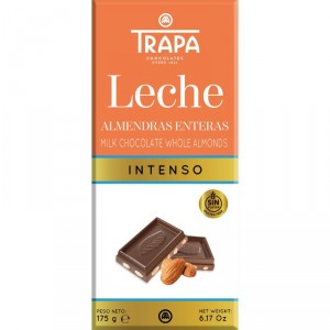 CHOCOLATE TRAPA INTENSO CON LECHE ALMENDRA 175 GRS