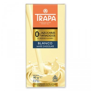 CHOCOLATE TRAPA BLANCO 0% AZUCAR AÑADIDO 90 GRS.