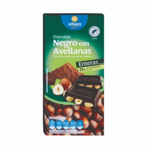 CHOCOLATE ALTEZA NEGRO CON AVELLANAS 200 GRS.