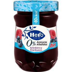 CONFITURA HERO DIET ARANDANOS Y FRAMBUESAS 280 GRS