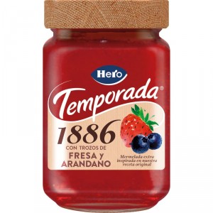 MERMELADA HERO 1886 FRESA Y ARANDANOS TEMPORADA 290 GRS