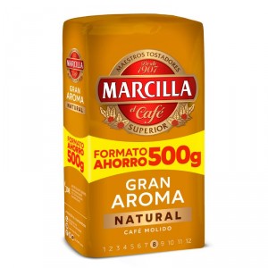 CAFE MARCILLA MOLIDO GRAN AROMA NATURAL 500 GRS