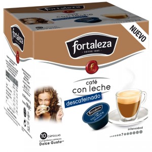 CAFE FORTALEZA C/LECHE DESCAFEINADO 10CAP 100GR.CP.DOLCE GUS