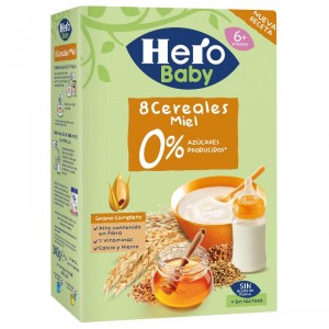 PAPILLA HERO BABY 8 CEREALES CON MIEL 340 GRS