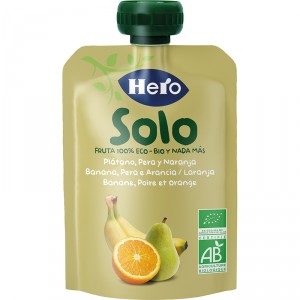 BOLSITA HERO FRUTA 100%ECO PLATANO-PERA-NARANJA 100 GRS