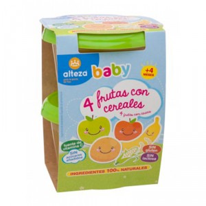 TARRITO ALTEZA BABY 4 FRUTAS CON CEREALES PACK 2 UND X 200GR