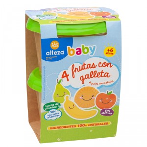 TARRITO ALTEZA BABY 4 FRUTAS CON GALLETAS PACK 2 UND X 200GR