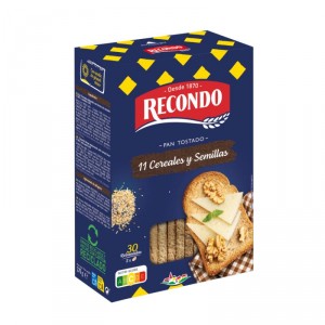 PAN RECONDO TOSTADO MULTI-10 CEREALES 30 REBANADAS 270 GR.