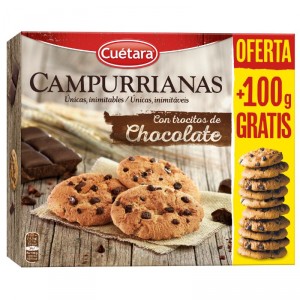 GALLETA CUETARA CAMPURRIANAS C/TROCITOS DE CHOCOLATE 450 GRS