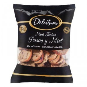 MINI TOSTAS DELEITUM PASAS Y MIEL 120 GRS