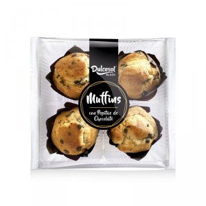 MUFFIN DULCESOL CON PEPITAS DE CHOCOLATE P-4 300 GRS.