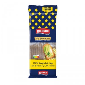 PAN RECONDO TOSTADO 100%INTEG.SESAMO&LINO 60 REBANADAS 540GR