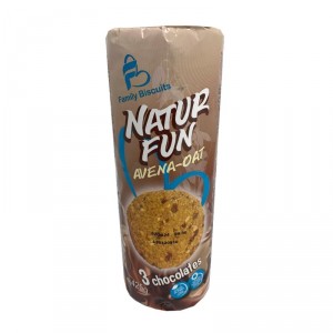 GALLETAS FAMILY BISCUITS NATURFUN 3 CHOCOLATES 425 GRS.