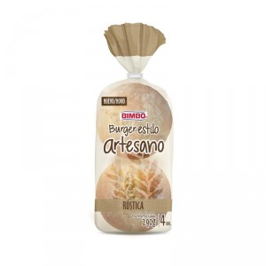 PAN BIMBO BURGER ESTILO ARTESANO RUSTICA P-4 UND. 290 GRS.