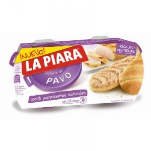 PATE LA PIARA DE PAVO SIN GLUTEN PACK 2 UNDS X 75 GRS