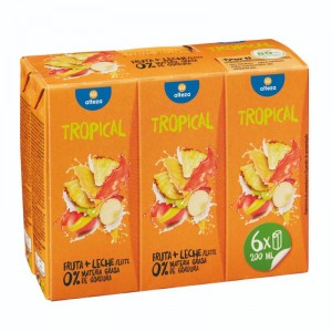 FRUTAS+LECHE ALTEZA TROPICAL PACK 6 UNDS X 200 ML.