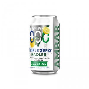 CERVEZA AMBAR RADLER TRIPLE ZERO 33 CL.