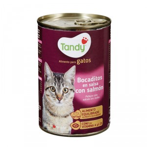 ALIMENTO TANDY GATO BOCADITOS EN SALSA CON SALMON 415 GRS.