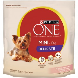 ALIMENTO ONE MINI DELICATE SALMON-ARROZ PERRO SECO 1,5 KILOS