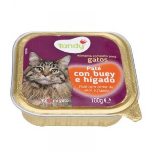 ALIMENTO TANDY GATO PATE CON BUEY E HIGADO TARR.100GRS