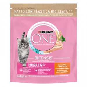 ALIMENTO ONE BIFENSIS JUNIOR GS RICO POLLO/CEREALES 450GRS