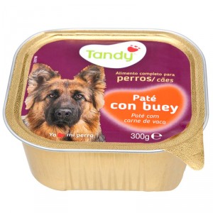 ALIMENTO TANDY PERRO PATE CON BUEY TARRINA 300 GRS.