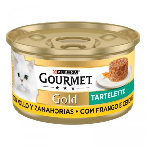 ALIMENTO GOURMET GOLD GATOS TARTELETTE POLLO-ZANAHORIA 85GR.