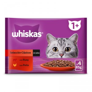 ALIMENTO WHISKAS SELECCION CARNE P-4X85 GR