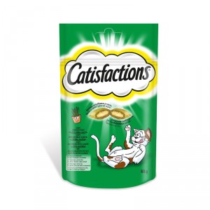 ALIMENTO CATISFACTIONS HIERBA GATERA 60 GRS.