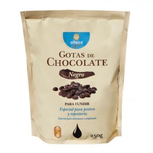 GOTAS ALTEZA CHOCOLATE NEGRO PARA FUNDIR 250 GRS.