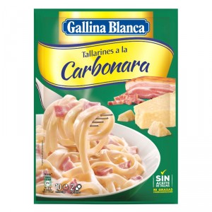 IDEAS AL PLATO GALLINA BLANCA TALLARINES A LA CARBONARA 148G