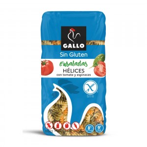 PASTA GALLO HELICES VEGETALES SIN GLUTEN 450 GRS.