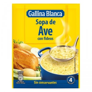 SOPA GALLINA BLANCA AVE CON FIDEOS 80 GRS