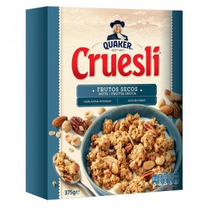 CEREAL QUAKER CRUESLI GRANOLAS DE AVENA Y FRUTOS SECOS 375GR