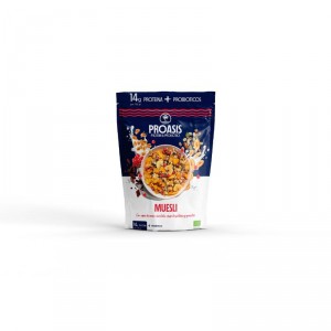 CEREALES PROASIS MUESLI MAIZ CHOCO.PLATANO Y GROSELLAS 280GR