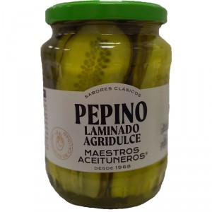 PEPINO MAESTROS ACEITUNEROS LAM.AGRIDULCE 670 GR,370 GR P.E.