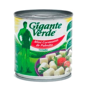 MINI CORAZON PALMITO GIGANTE VERDE 135 GR. P.E.