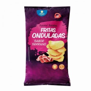 PATATAS ALTEZA FRITAS ONDULADAS SABOR JAMON 150 GRS