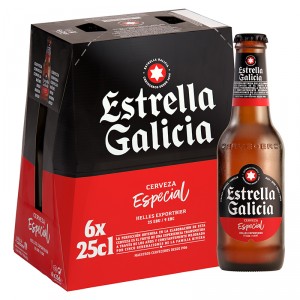 CERVEZA ESTRELLA GALICIA BOTELLIN 25 CL. PACK 6 UNDS