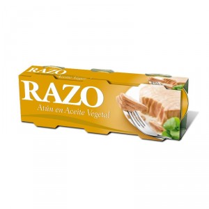 ATUN RAZO EN ACEITE VEGETAL PACK 3 UNDS 240 GRS 156 P.E.