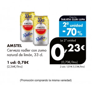 CERVEZA AMSTEL RADLER LIMON LATA 33 CL.