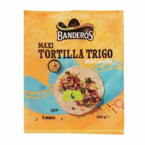 TORTILLA BANDEROS WRAPS 6 UNDS. 25 CM. 360 GRS