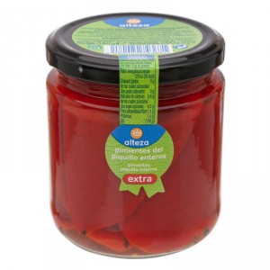 PIMIENTO PIQUILLO ALTEZA ENTERO 340 GR., 260 GR.P.E.