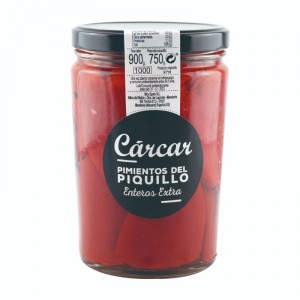 PIMIENTO CARCAR PIQUILLO EXTRA FRC 900 GR., 750 GR. P.E.