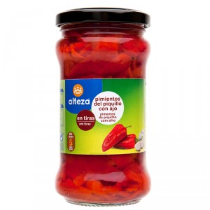 PIMIENTO ALTEZA PIQUILLO CON AJO EN TIRAS 314 GRS 225 GR P.E