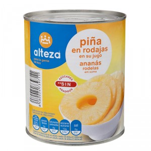 PIÑA ALTEZA EN SU JUGO 820 GRS. 500 GR P.E